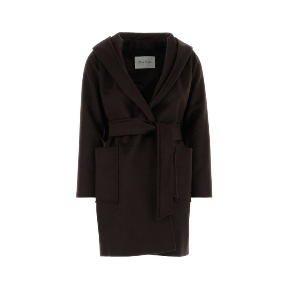 Max Mara Women Dark Brown Camel Rialto Coat
